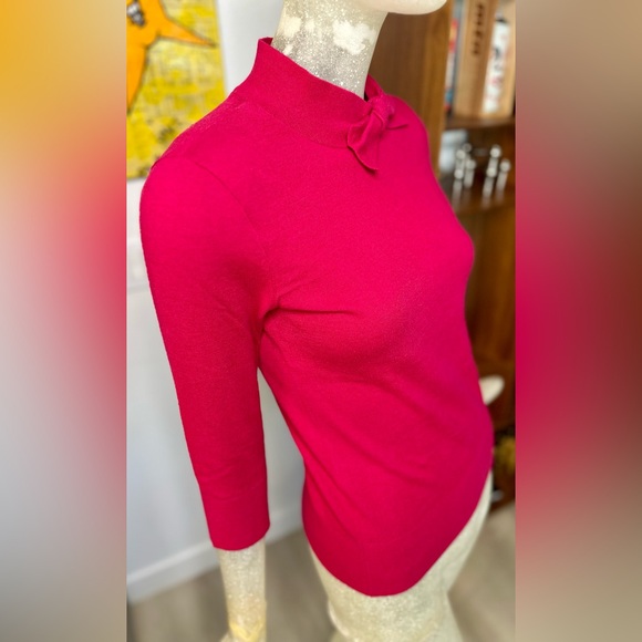 Kate Spade NY Abree Red Raspberry Cashmere Blend Sweater w/ Bow. Size Small - Picture 5 of 12